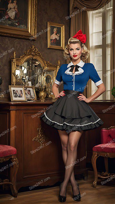 Retro Pin-Up Maid Chic Elegance