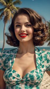 Tropical Vintage Pin-Up Seaside Smile