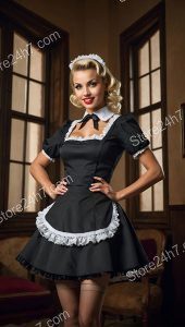 Elegant Pin-Up Maid Vintage Charm