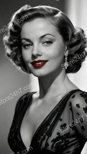 Classic Hollywood Glamour: Floral Lace Pin-Up