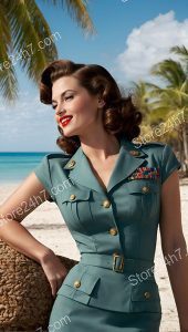 Sunny Spirit: Vintage Military Pin-Up Beauty