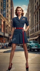 Retro 1940s Military Pin-Up Elegance