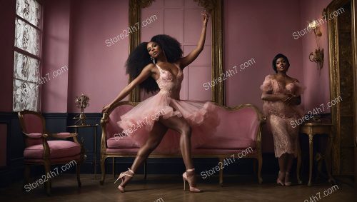 Balletic Showgirl in Pink Lingerie Enchants Club