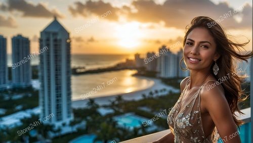 Elegant Florida Condo Owner Enjoys Sunset View