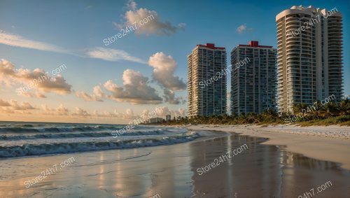 Miami Dawn: Condos Aglow with Ocean View