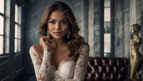 Lace Elegance: Showgirl's Charm in Luxe Boudoir