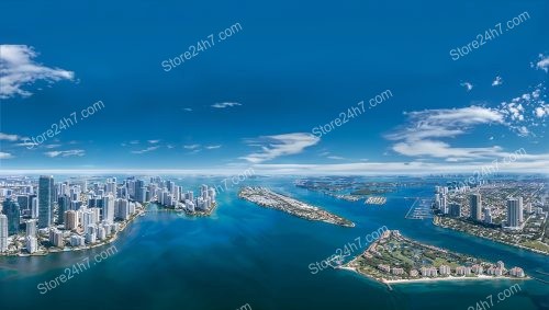 Aerial Ocean View Splendor: Miami’s Majestic Skyline