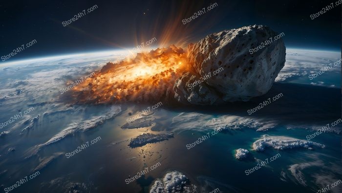 Asteroid's Fiery Descent: Prelude to Apocalyptic Disaster