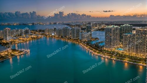 Miami’s Twilight Glow: Waterfront Luxury Condos Reflecting Dusk