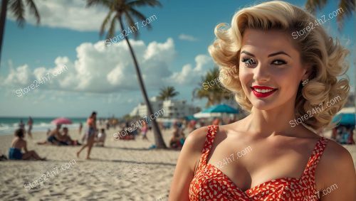 Sunshine and Smiles: Beachside Pin-Up Girl Radiance