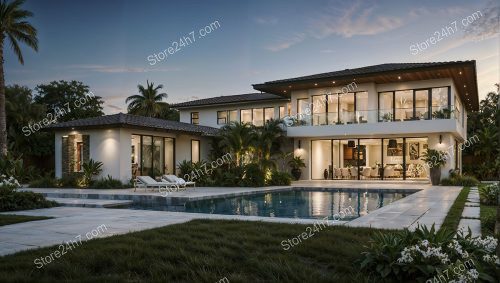 Twilight Elegance at Luxurious Florida Family Home