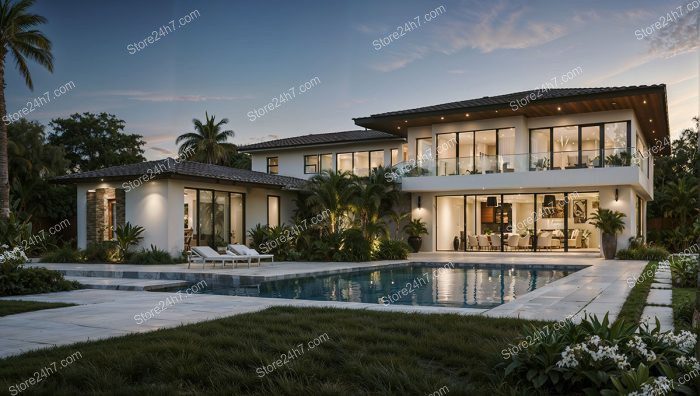 Twilight Elegance at Luxurious Florida Family Home