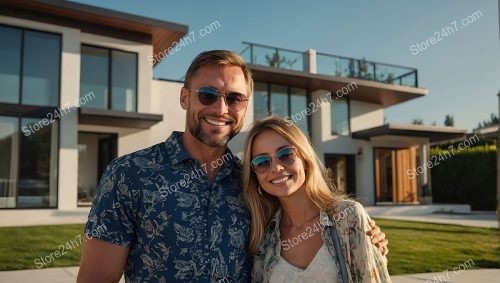 Sun-Kissed Couple Celebrating Their Stylish New Home