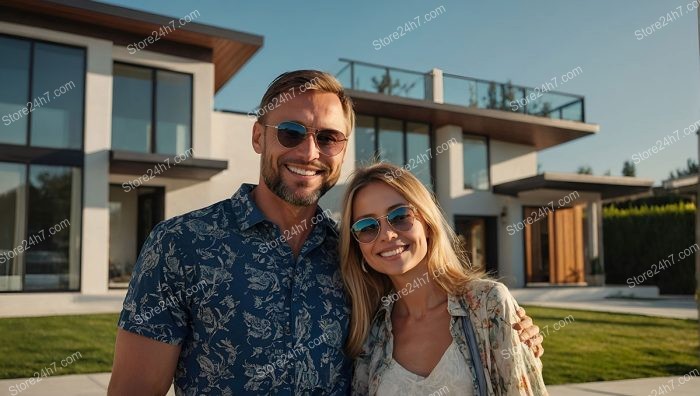 Sun-Kissed Couple Celebrating Their Stylish New Home
