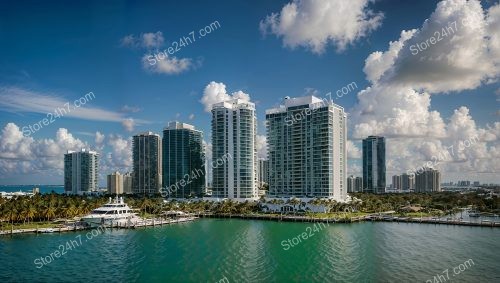 Miami’s Skyline Serenity: Waterfront Luxury Condo View