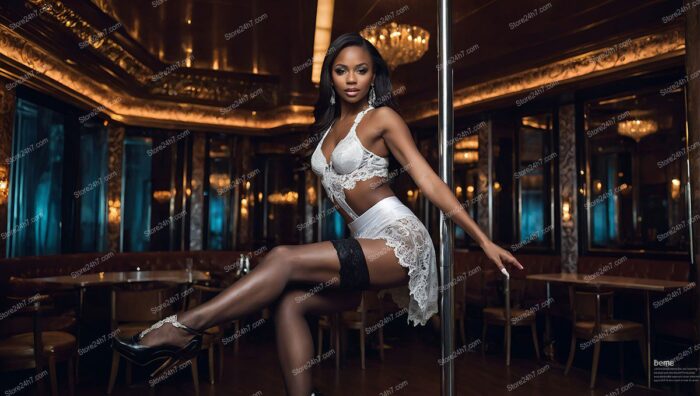 Sophisticated Showgirl Lingerie Performance in Luxurious Club