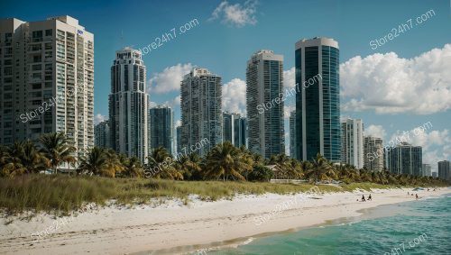 Miami Condo Skyline Graces Ocean Shoreline