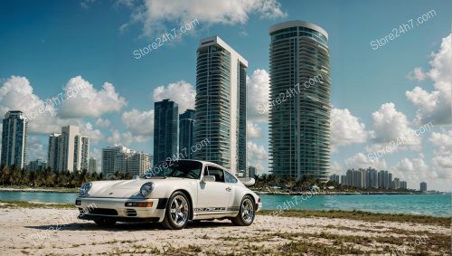 Miami's Coastal Charm: Condos and Classic Porsche Car