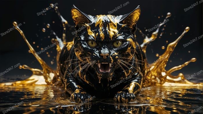 Majestic Feline Midas Touch: Gold Transmutation Unleashed