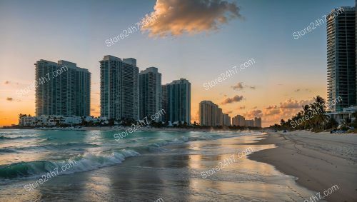 Miami Beachfront Condos at Sunset's Glow