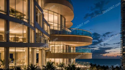 Miami Penthouse Elegance Against a Sunset Oceanfront