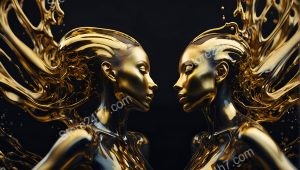 Golden Reflections: Symmetry Between Human Form and Fantasy