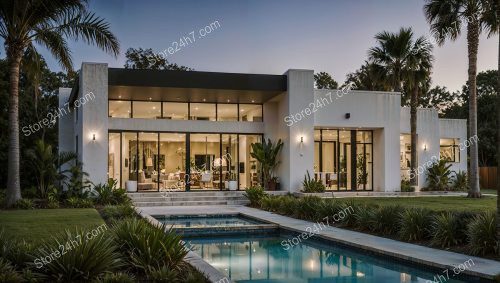 Modern Elegance: Florida Single Family Home Twilight