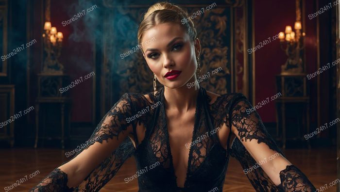 Elegant Lingerie Showgirl in Gentlemen's Club