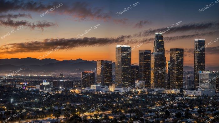 Dusk Descends on Los Angeles' Majestic Skyline