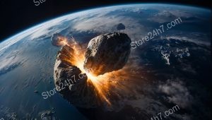 Cataclysm Unleashed: Gigantic Asteroid Strikes Earth's Core