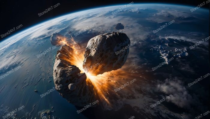 Cataclysm Unleashed: Gigantic Asteroid Strikes Earth's Core