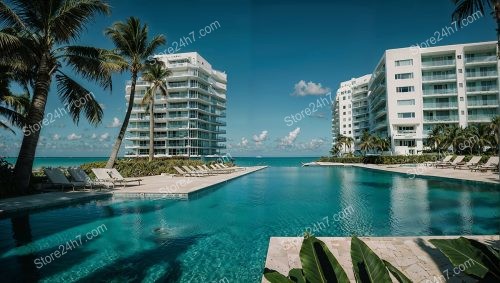 Palm Trees Frame Luxurious Oceanfront Condo Oasis