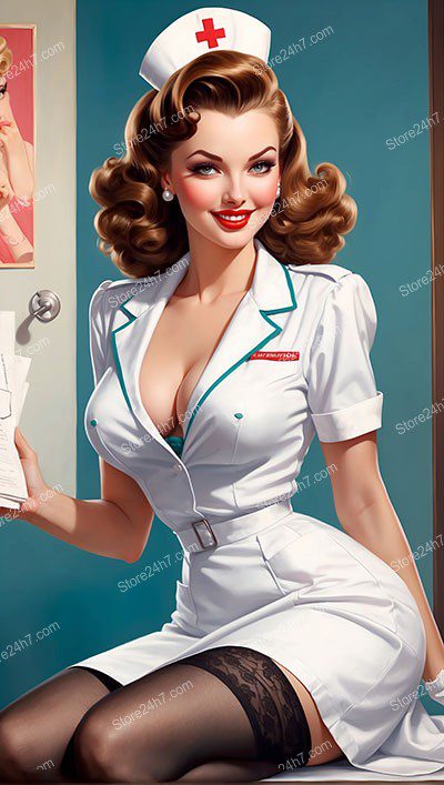 Classic Charm: Vintage Nurse with Pin-Up Appeal