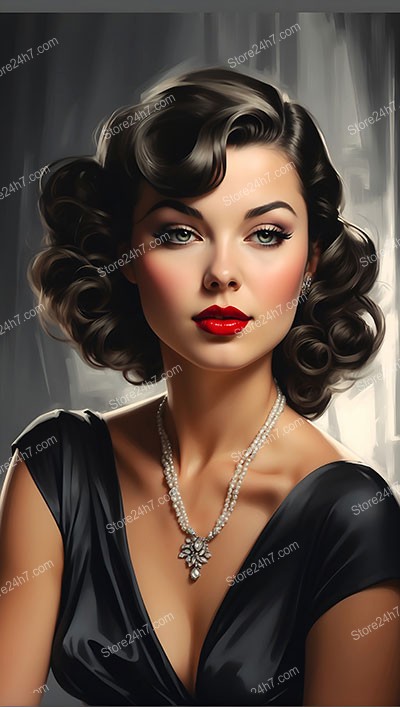 Sophisticated Noir Glamour: Classic Pin-Up Perfection
