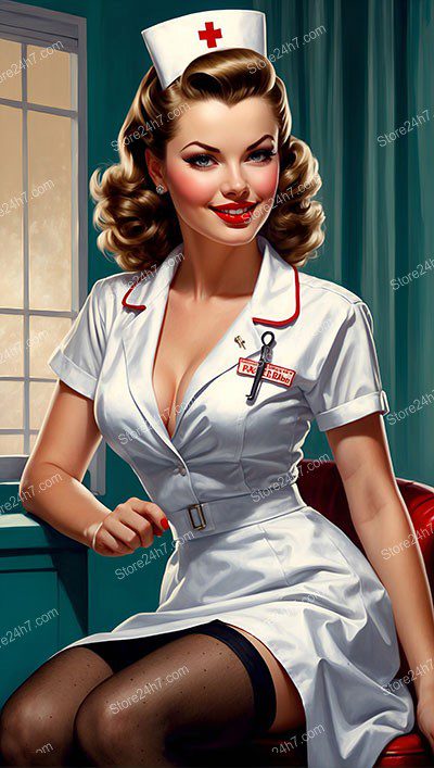 1940s Pin-Up Nurse Exudes Vintage Elegance