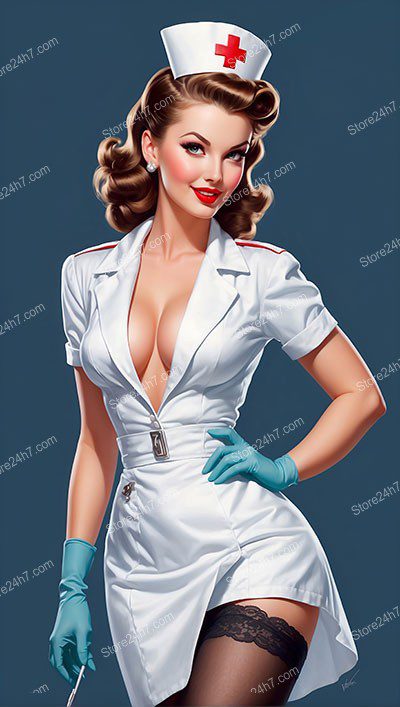 Retro Nurse Glamour: Mid-Century Pin-Up Charm