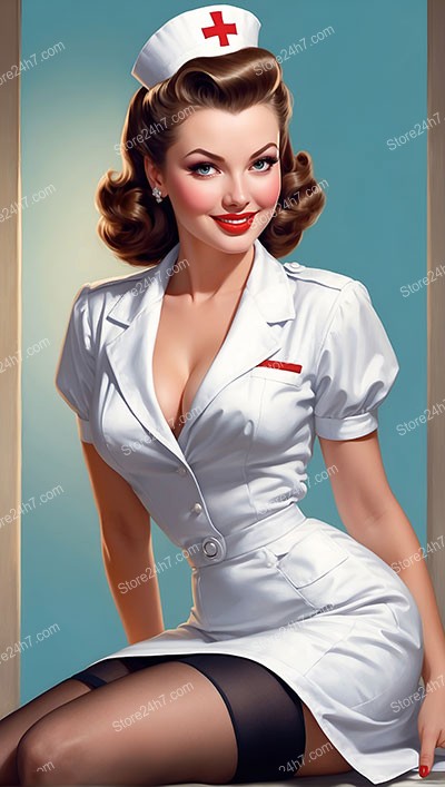Retro Charm: Vintage Pin-Up Style Nurse