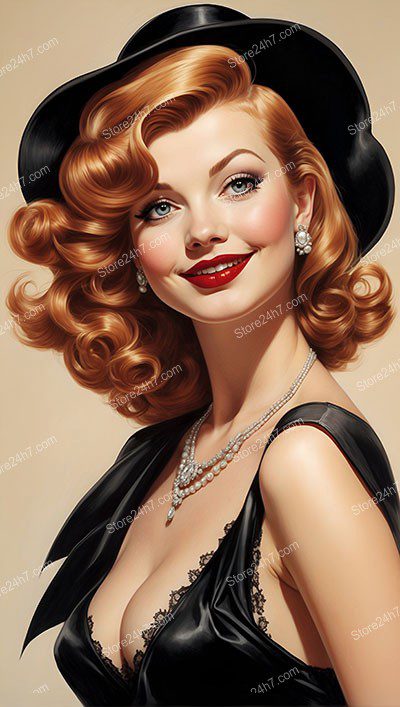 Glamorous 1930s Pin-Up Lady in Classic Elegance