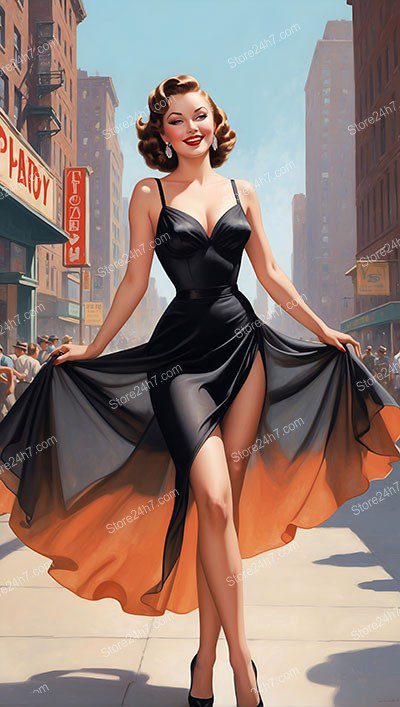 Chic City Strut: Classic Pin-Up Dancing Streets