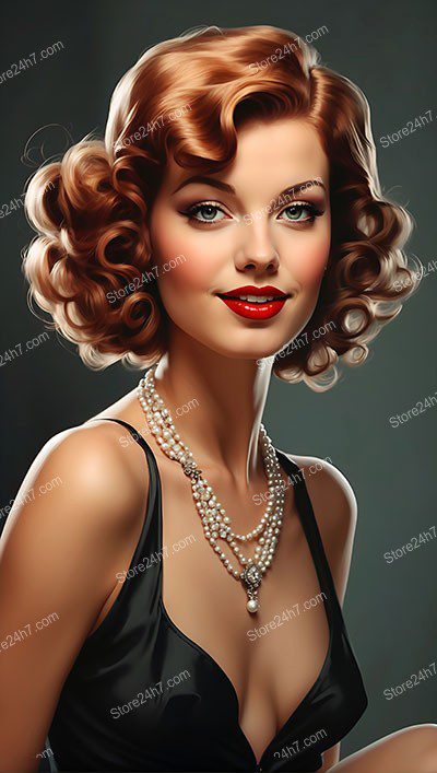 Radiant Vintage Beauty in Classic Pin-Up Glamour