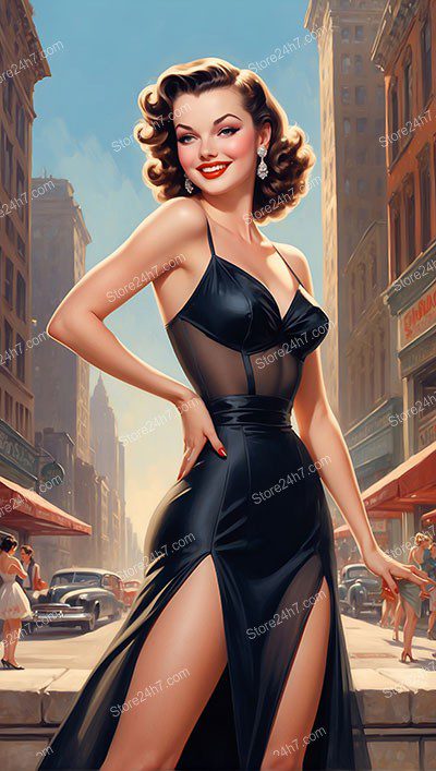 Sultry Evening Gown, Vintage Pin-Up Dance