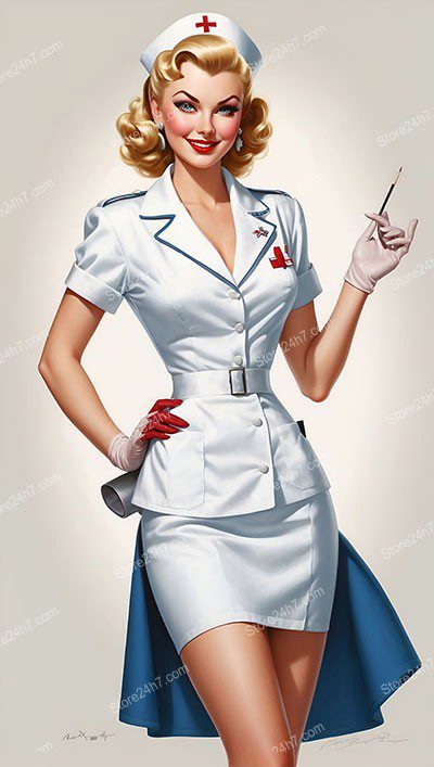 Retro Pin-Up Nurse: Timeless Charm Captured