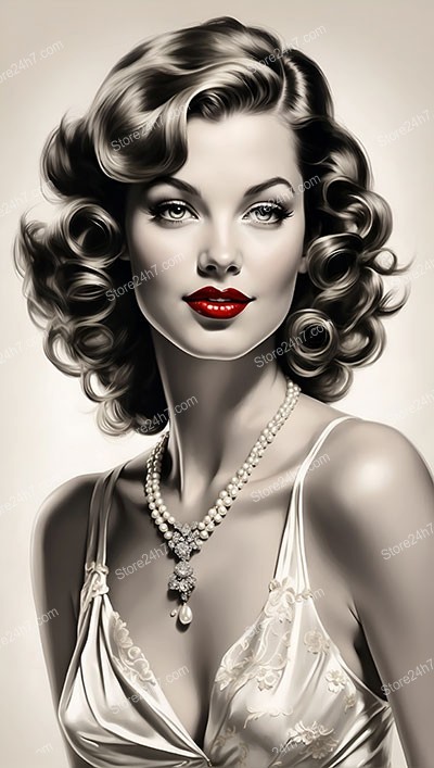 Vintage Elegance: Glamorous Classic Pin-Up Lady