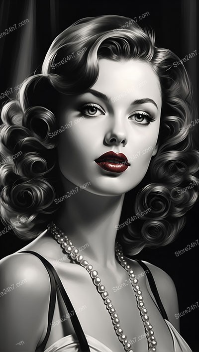 Elegant Noir Beauty in Classic Pin-Up Style