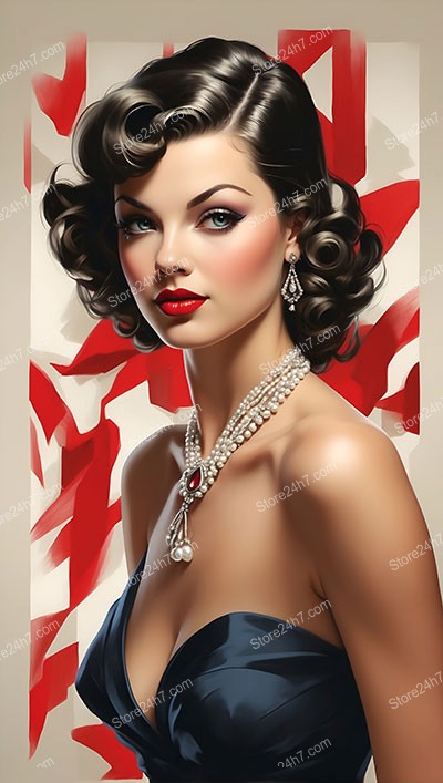 Elegant 1930s Pin-Up Style Glamour Portrait