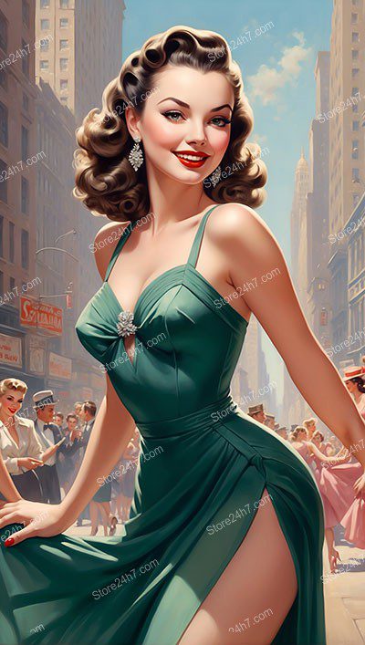 Vintage Elegance: Pin-Up Dancing in the City