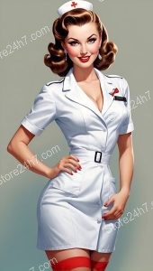 Classic Pin-Up: Timeless Nurse with Charm