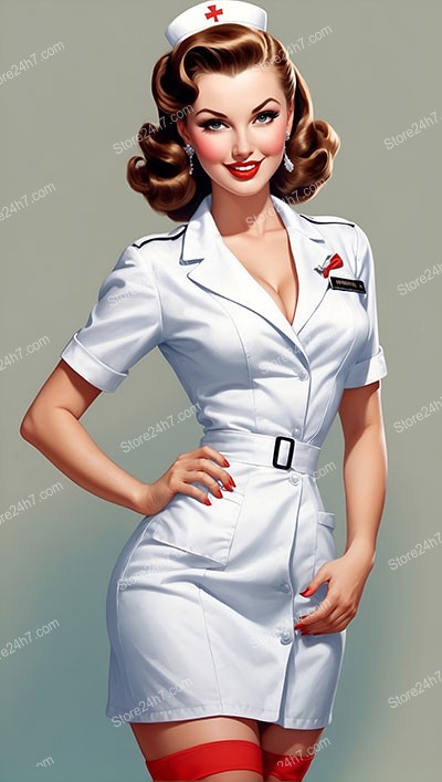 Classic Pin-Up: Timeless Nurse with Charm