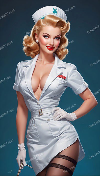 Vintage Pin-Up Nurse: A Symbol of Retro Grace