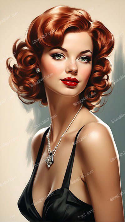 Timeless Beauty in Vintage Pin-Up Glamour Portrait